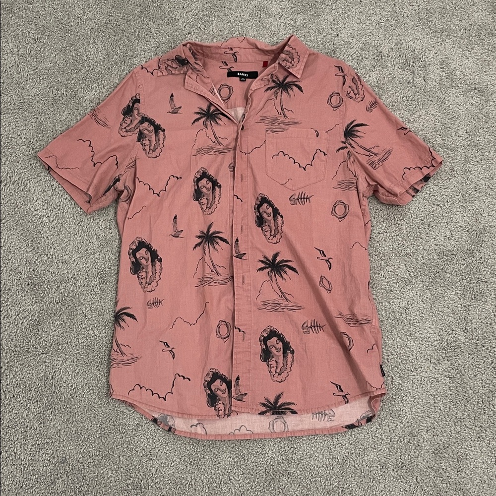 Casual Pink Button Down Shirt